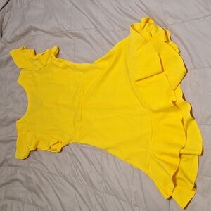 Gold asymmetrical crepe dress nwot